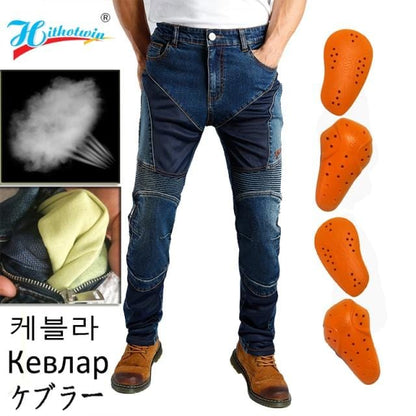 Men Motorcycle Pants Aramid Motorcycle Jeans Protective Gear Riding Touring Black Motorbike Trousers Blue Motocross Jeans