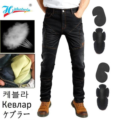 Men Motorcycle Pants Aramid Motorcycle Jeans Protective Gear Riding Touring Black Motorbike Trousers Blue Motocross Jeans