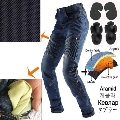 Men Motorcycle Pants Aramid Motorcycle Jeans Protective Gear Riding Touring Black Motorbike Trousers Blue Motocross Jeans