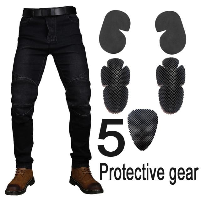 Pantaloni de motociclist Pantaloni de ciclism Blugi de curse cu 5 echipament de protecție anti-cădere Pantaloni de motocross