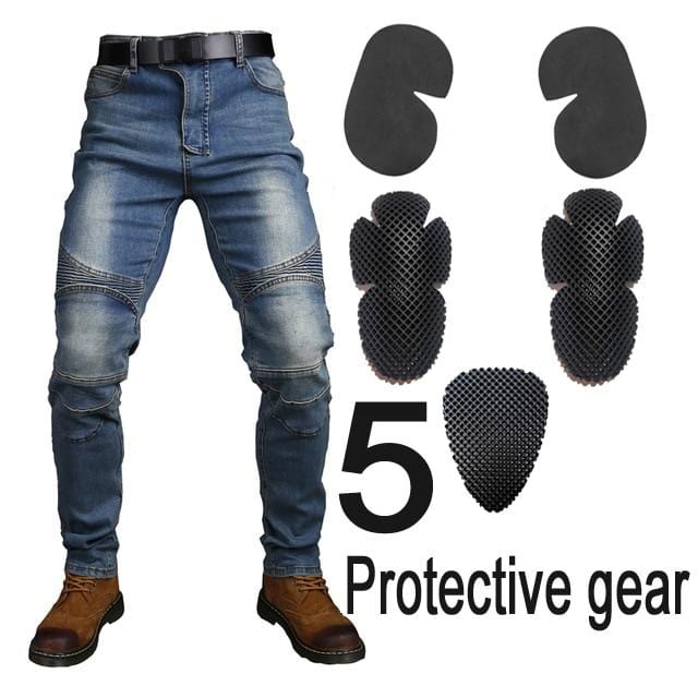 Motorcycle Rider Pants Cycling Pants Racing Jeans With 5 Anti-Fall Protective Gear Moto Motocross Trousers