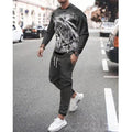 Men's Hip Hop Print 2-Piece Tracksuit – Streetwear Sport Set