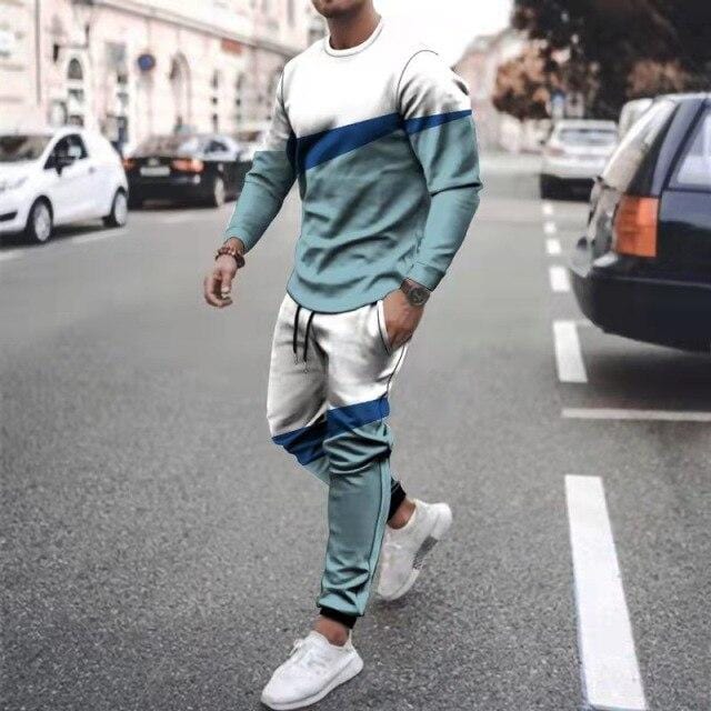 Treninguri Bărbați Îmbrăcăminte sport Nouă primăvară Toamnă Seturi 2 piese Costum sport cu imprimeu Caracatiță Tricou+Pantaloni Hanoră Haine moda masculină