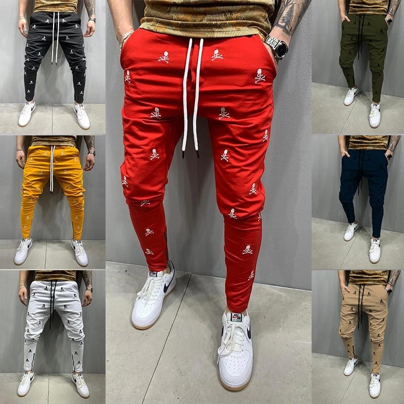 New High Street Men's pants Hip-Hop Embroidered Cotton slim fit Zipper foot mouth men  Pants Sports Casual Jogging male Pnats