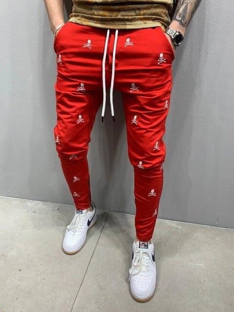 Pantaloni noi pentru bărbați High Street, bumbac brodat hip-hop, slim fit, cu fermoar, gura piciorului, pantaloni pentru bărbați, sport casual, jogging, pantaloni masculini