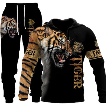 3D Printed Men' s Sweatshirt Hoodies Set Men Tracksuit/Pullover/Jacket/Pants Sportswear Autumn Winter Male Suit