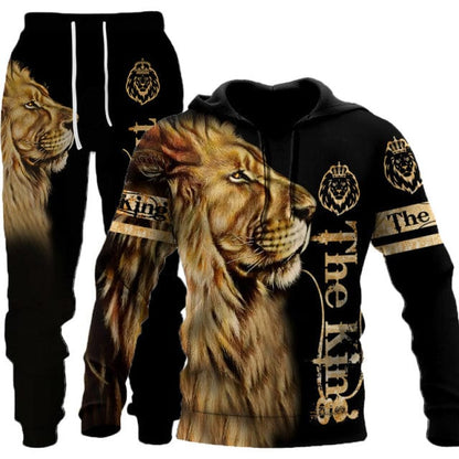 3D Printed Men' s Sweatshirt Hoodies Set Men Tracksuit/Pullover/Jacket/Pants Sportswear Autumn Winter Male Suit
