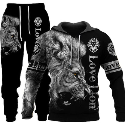 3D Printed Men' s Sweatshirt Hoodies Set Men Tracksuit/Pullover/Jacket/Pants Sportswear Autumn Winter Male Suit