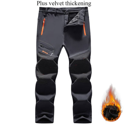 Men's Waterproof Pants Autumn Winter Outdoor Hiking Camping Fashion Sports Trousers Casual Soft Oversize Fleece Warm Cargo Pants
