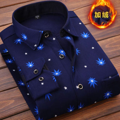 Spring Winter Men's Long Sleeve Plaid Flannel Fur Lined Thick Work Shirts fleece warm long sleeve shirt for men dress shirts