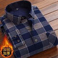 Spring Winter Men's Long Sleeve Plaid Flannel Fur Lined Thick Work Shirts fleece warm long sleeve shirt for men dress shirts