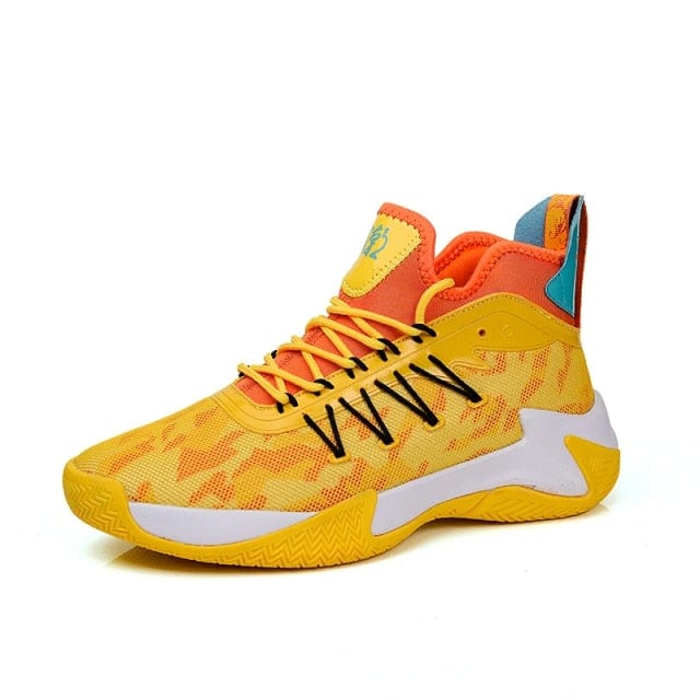 New Fashion Yellow Platform Basketball Shoes Men Non-slip Bounce High Boots Basket Outdoor Breathable Sneakers Basketball Men