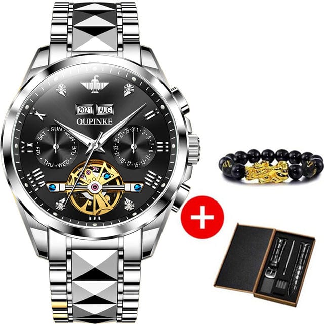 New Luxury Men Automatic Mechanical Wristwatch Tungsten Steel Watch Top Brand Sapphire Glass Men Watches reloj hombre