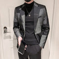 Korean Slim Men Blazers Washed Denim Casual Suit Jacket  Autumn Street Wear Social Men Clothing Wedding Business Dress Coat