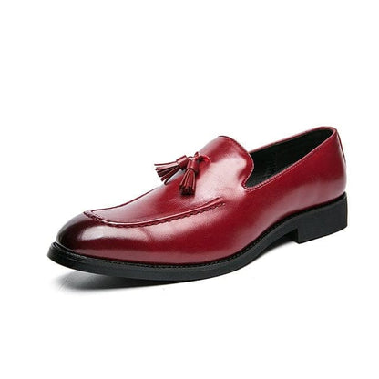 Leather Shoes Men's Tassel Comfortable Loafers Black/Red Casual Shoes Men Fashion High Quality Moccasin Wedding Party Shoes