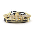 3pcs/set Gold Luxury CZ crown Charm stainless steel beads bracelet stacks handmade men bracelets &amp; bangles for Men Jewelry
