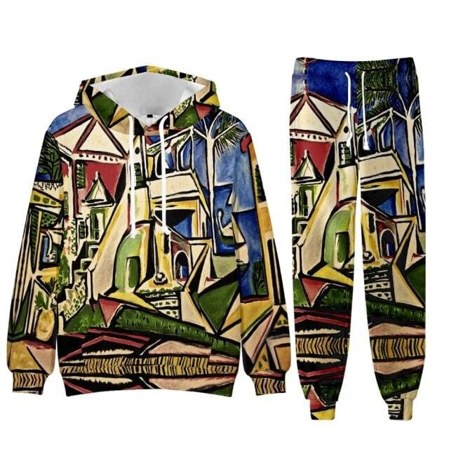 Baroque Church Luxury Men's Tracksuit Hoodies+Pants Jogging Sweatpants Sets Winter Fleece Jogger Sports Suit Sweatshirt