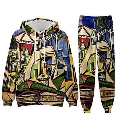 Baroque Church Luxury Men's Tracksuit Hoodies+Pants Jogging Sweatpants Sets Winter Fleece Jogger Sports Suit Sweatshirt