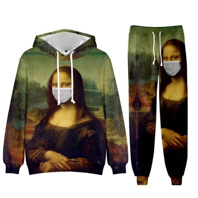 Baroque Church Luxury Men's Tracksuit Hoodies+Pants Jogging Sweatpants Sets Winter Fleece Jogger Sports Suit Sweatshirt