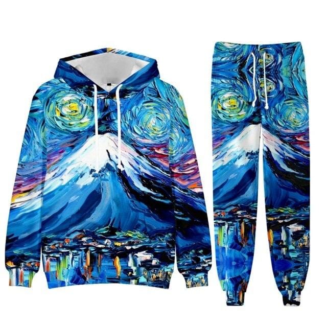 Baroque Church Luxury Men's Tracksuit Hoodies+Pants Jogging Sweatpants Sets Winter Fleece Jogger Sports Suit Sweatshirt