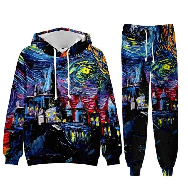 Baroque Church Luxury Men's Tracksuit Hoodies+Pants Jogging Sweatpants Sets Winter Fleece Jogger Sports Suit Sweatshirt