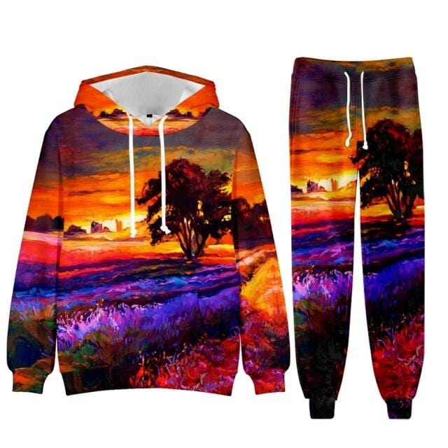 Baroque Church Luxury Men's Tracksuit Hoodies+Pants Jogging Sweatpants Sets Winter Fleece Jogger Sports Suit Sweatshirt