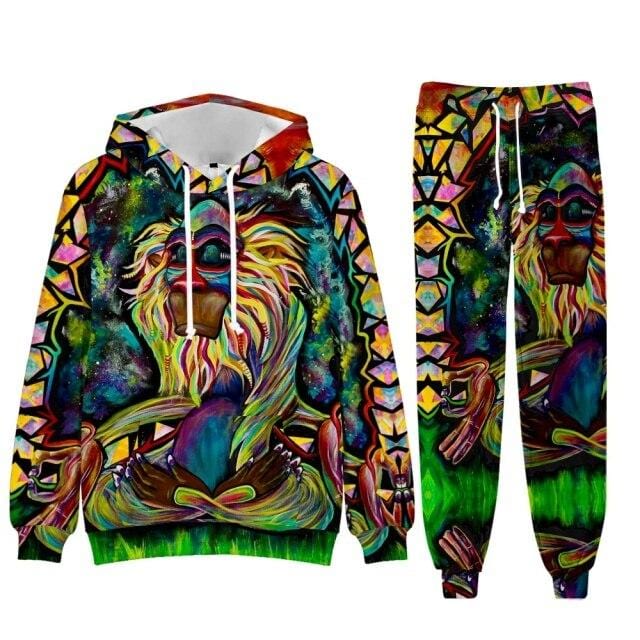 Baroque Church Luxury Men's Tracksuit Hoodies+Pants Jogging Sweatpants Sets Winter Fleece Jogger Sports Suit Sweatshirt