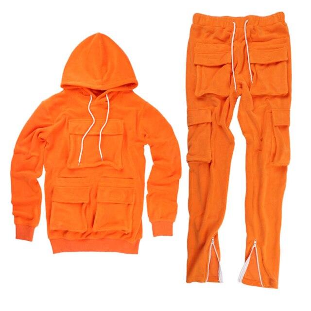 Sports sweatpants fleece Men Tracksuit Two Piece hoodies and baggy Pants Mens Sweat Suits Set Size Jogger Sets for Men Clothing