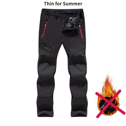 Winter Men's Waterproof Pants Outdoor Hiking Camping Fishing Sports Trousers Male Casual Soft Shell Fleece Warm Cargo Pants 5XL