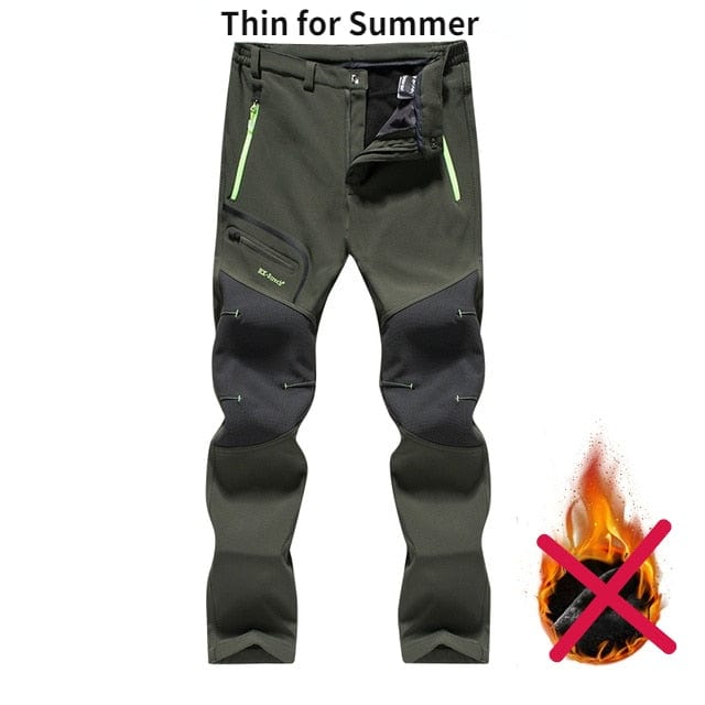 Winter Men's Waterproof Pants Outdoor Hiking Camping Fishing Sports Trousers Male Casual Soft Shell Fleece Warm Cargo Pants 5XL