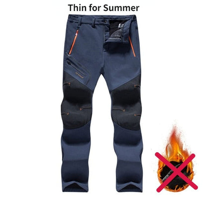Winter Men's Waterproof Pants Outdoor Hiking Camping Fishing Sports Trousers Male Casual Soft Shell Fleece Warm Cargo Pants 5XL