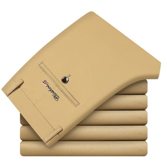 6 Color Casual Shorts Men 2022 Summer New Straight Elastic Business Fashion Thin Short Pants Male Brand Khaki Beige Black Navy