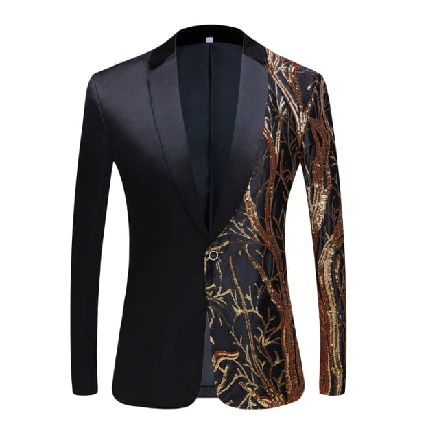 Men&#39;s black  Sequin Party Blazer Slim Fit Wedding Party Suit Jackets High Quality singer high density sequined Blazer suits