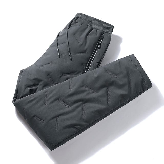 Winter Zip Pockets Thicken Fleece Sweatpants Men Joggers Black Grey Down Cotton Warm Pants Male Water Proof Thermal Trousers 7XL