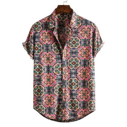 Men's Short Sleeve Male Shirts for Mens Social Luxury Man Designer Clothes Hawaiian  Fashionable Elegant Classic Fashion