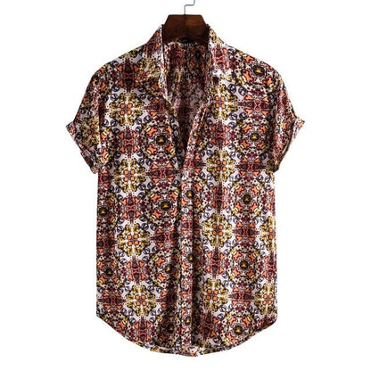 Men's Short Sleeve Male Shirts for Mens Social Luxury Man Designer Clothes Hawaiian  Fashionable Elegant Classic Fashion
