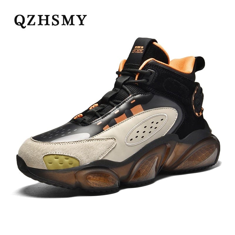 QZHSMY Men Platform Sneakers Autumn 2021 New Street Fashion High Top Men Shoes Basketball Zapatillas Black White Winter Sneakers