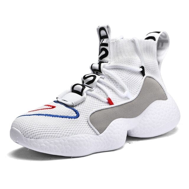 New High Top Basketball Shoes Fashion White Golden Men Board Trainers Classic Glitter Embroider Shoes Men Sneaker Casual 35~50