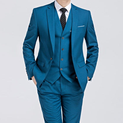 Famous Brand Men Blazers Wedding Groom Plus Size S- 5XL 3 Pieces Jacket Vest Pant Slim Fit Business Casual Tuxedo Suit Set