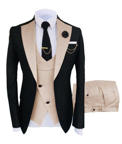 Formal Business Fashion 3 Pieces Mens Suit Slim Fit Tuxedos Jacket  Wedding Groom Tuxedos(Blazer+Vest+Pants)