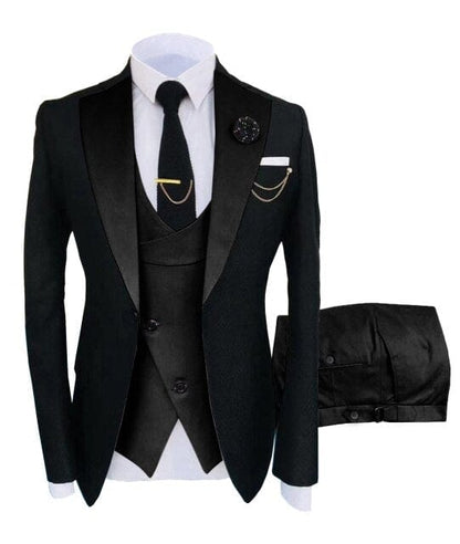 Formal Business Fashion 3 Pieces Mens Suit Slim Fit Tuxedos Jacket  Wedding Groom Tuxedos(Blazer+Vest+Pants)