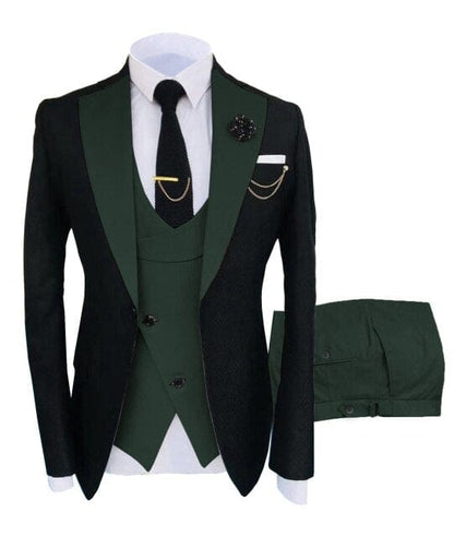 Formal Business Fashion 3 Pieces Mens Suit Slim Fit Tuxedos Jacket  Wedding Groom Tuxedos(Blazer+Vest+Pants)