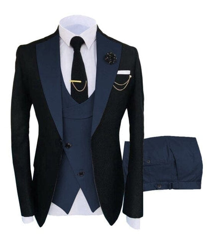 Formal Business Fashion 3 Pieces Mens Suit Slim Fit Tuxedos Jacket  Wedding Groom Tuxedos(Blazer+Vest+Pants)