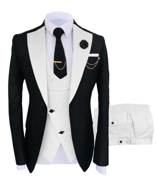 Formal Business Fashion 3 Pieces Mens Suit Slim Fit Tuxedos Jacket  Wedding Groom Tuxedos(Blazer+Vest+Pants)