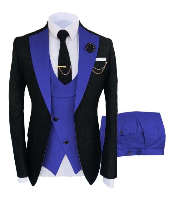 Formal Business Fashion 3 piese Costum pentru bărbați Slim Fit Tuxedo Jacket Nunta Mire Tuxedos (Blazer+Vest+Pants)