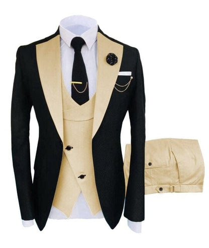 Formal Business Fashion 3 Pieces Mens Suit Slim Fit Tuxedos Jacket  Wedding Groom Tuxedos(Blazer+Vest+Pants)