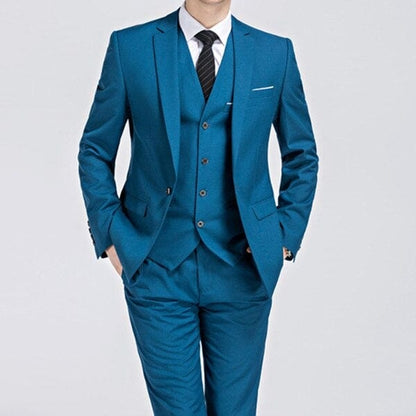 Famous Brand Men Blazers Wedding Groom Plus Size S- 5XL 3 Pieces Jacket Vest Pant Slim Fit Business Casual Tuxedo Suit Set