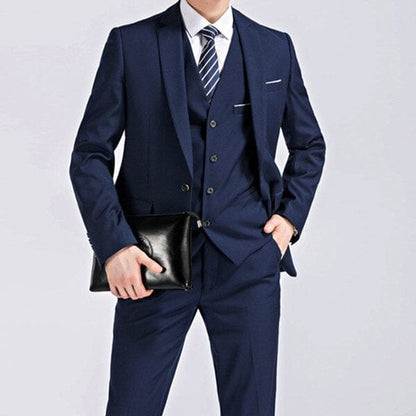 Famous Brand Men Blazers Wedding Groom Plus Size S- 5XL 3 Pieces Jacket Vest Pant Slim Fit Business Casual Tuxedo Suit Set