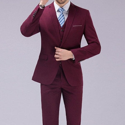 Famous Brand Men Blazers Wedding Groom Plus Size S- 5XL 3 Pieces Jacket Vest Pant Slim Fit Business Casual Tuxedo Suit Set