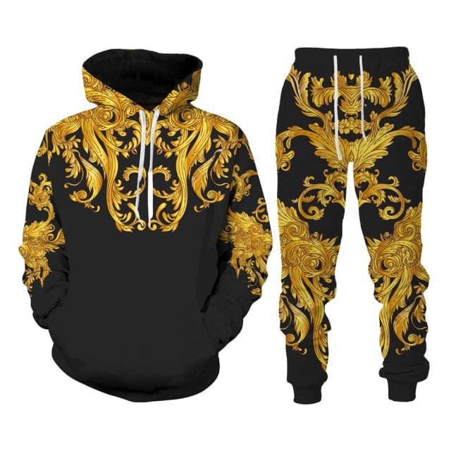 2021 New Set 3D Printing Fashion Personality Creative Mens Zipper Hooded Suits Casual Sweatshirt Sweatpants Two Sets Tracksuits